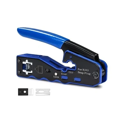Abbildung von 6COMGIGA All in One RJ45 Crimpzange, Durchgangs Ethernet Crimper für Cat5e Cat6 Cat6a 8P8C Modularstecker