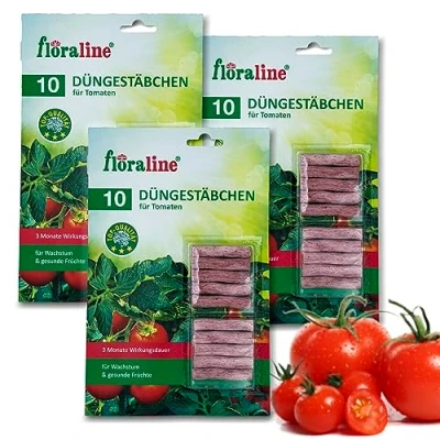 Abbildung von floraline® 30x Tomaten Düngestäbchen pro Stäbchen: Tomatendünger für bis zu 3 Monate hohe Ernten und schmackhafte Früchte Stäbchen Schonende &amp; kinderleichte Anwendung