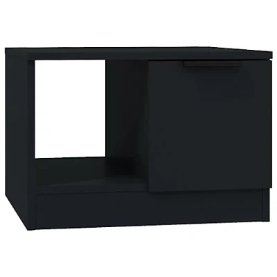 Abbildung von vidaXL Couchtisch mit 2 Fächern Beistelltisch Wohnzimmertisch Kaffeetisch Sofatisch Teetisch Tisch Wohnzimmer Schwarz 50x50x36cm Holzwerkstoff
