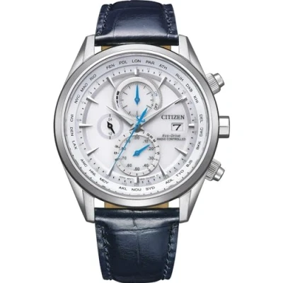 Abbildung von Citizen Funkuhr AT8260 18A, Armbanduhr, Herrenuhr, Solar, Lederarmband, Saphirglas, Datum