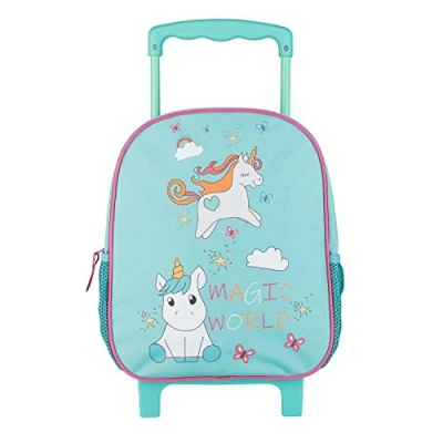 Abbildung von Idena Kinderrucksack Einhorn, mit Rollen, Türkis, Handgepäckskoffer, Trolley für Kinder