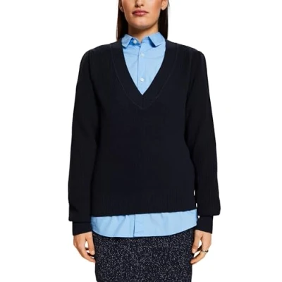 Abbildung von ESPRIT Damen 113EE1I347 Pullover, 400/NAVY, Small