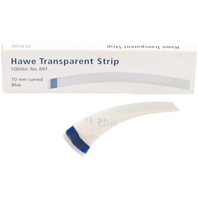 Abbildung von Hawe Transparent Strips 10mm breit, 7,3cm lang, blau 100