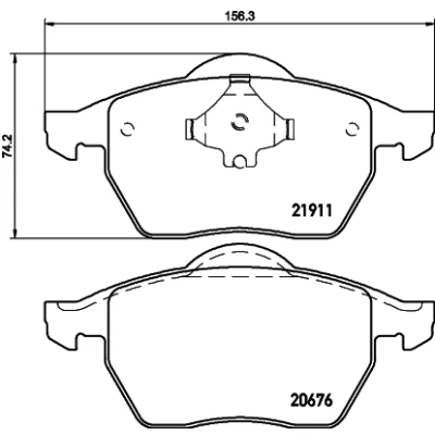 Abbildung von HELLA 8DB 355 008 021 Bremsbelagsatz nicht für Verschleißwarnanzeiger vorbereitet VOLKSWAGEN: GOLF 4 Schrägheck, 3, Passat B3/B4 Variant