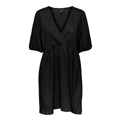 Abbildung von Pieces Pcluna V NECK Short Dress Freizeitkleid, Damen, Größe: Medium, Black