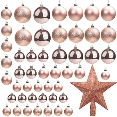 Abbildung von Weihnachtskugeln (Rosegoldene)