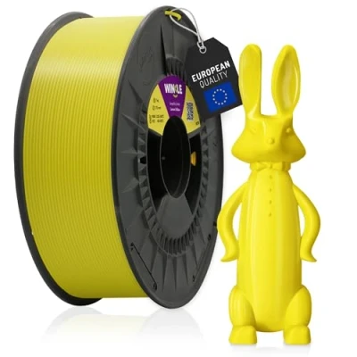 Abbildung von WINKLE PETG Filament 1.75mm Zitronengelb, 1kg Spule, 3D Drucker Kompatibel mit FDM Druckern, Druckmaterialien, Maßgenauigkeit +/ 0.05mm, Schlagfest, Leicht zu Bedrucken