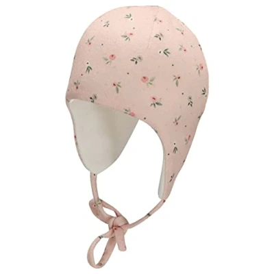 Abbildung von Sterntaler Baby Mädchen Mütze Inka Blümchen Baby, Kappe Kinder bedruckt mit Blumen und Bindeband rosa, 39