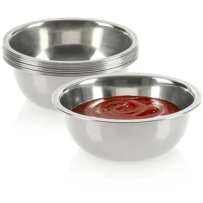 Abbildung von com four® 8x Saucenschälchen kleine Schalen Schüssel für Saucen, Dips und Snacks Snackschalen, Set Gewürzschale Metallschüssel klein rostfreier Stahl (08 Stück Ø 10.5cm)