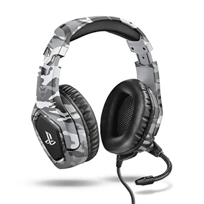 Abbildung von Trust Gaming Headset GXT 488 Forze G Offiziell Lizenziert für Playstation PS4 und PS5 mit Klappbarem Mikrofon Einstellbarem Kopfbügel, 3.5mm, Over Ear Kopfhörer Kabel Grau