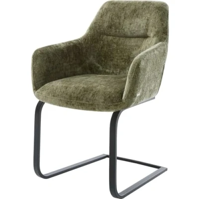Abbildung von Freischwinger Pejo Flex Chenille Olive flach Schwarz