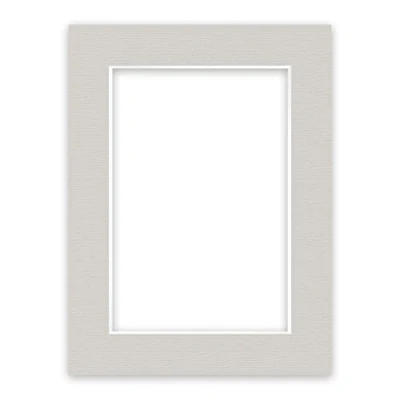 Abbildung von nielsen Conservation Passepartout Karton 1,5 mm Außenformat 60x80 cm für Bildformat 40x60 Kieselgrau (hellgrau) strukturierte Oberfläche