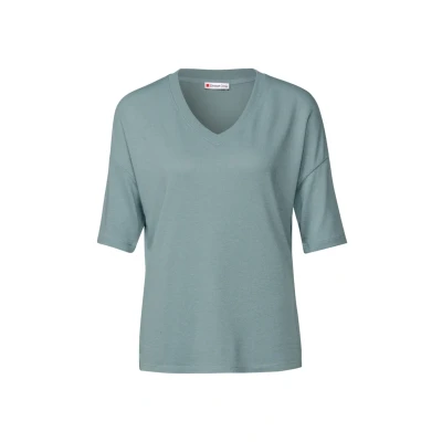 Abbildung von Street One LOOK Vneck Tshirt basic, Damen, Größe: 42, Blau