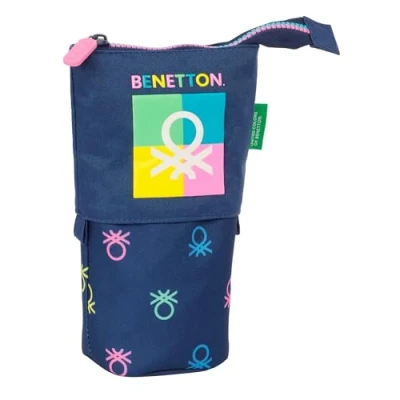 Abbildung von Safta Benetton Cool Federmäppchen für Kinder, ideal Kinder im Schulalter, bequem und vielseitig, Qualität Widerstandsfähigkeit, 8 x 6 19 cm, Marineblau, Estándar, Lässig