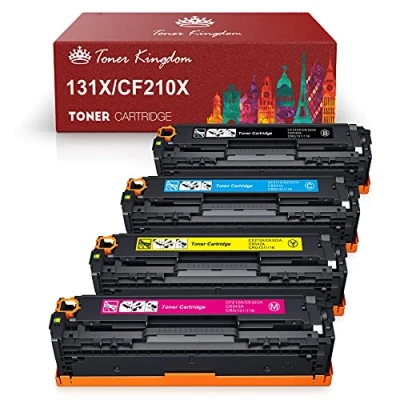 Abbildung von Toner Kingdom Kompatible Tonerkartusche für die Modellreihe HP 131X CF210X, CF210A, 131A LaserJet Pro 200 Color M251n, M251nw, M276nw, 128A CF320A, CM1415FNW, CP1525N,125A CB540A, CP1515n, CP1215