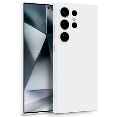 Abbildung von MyGadget Hülle für Samsung Galaxy S24 Ultra Zweilagige Handyhülle mit Kameraschutz Cover Innenfutter &amp; Silikon außen Weiß