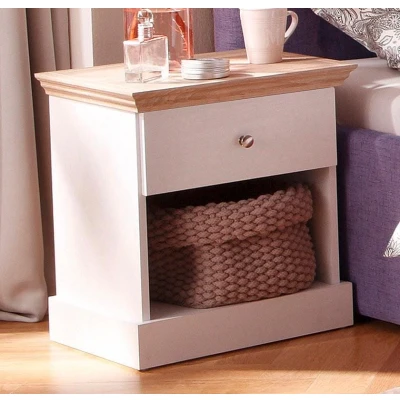 Abbildung von Home affaire Nachtkonsole &quot;Binz&quot;, mit einem schönen Metall Knopfgriff, Breite 45 cm