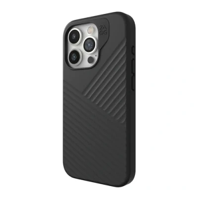 Abbildung von ZAGG Denali Snap iPhone 15 Pro Handyhülle Fallschutz (5 m), zweilagige strukturierte für 15, rutschfestes Design, MagSafe Handyhülle, Schwarz