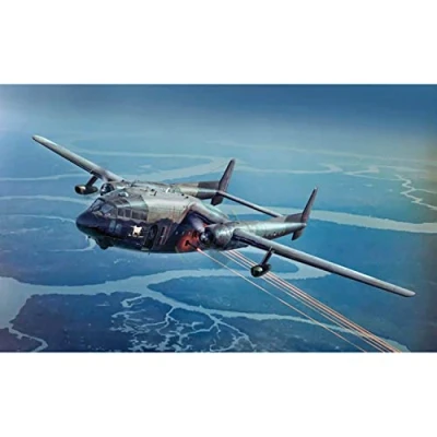 Abbildung von Italeri 1468 1:72 AC 119K Stinger Gunship Modellbau, Bausatz, Standmodellbau, Basteln, Hobby, Kleben, Plastikbausatz, detailgetreu, Mehrfarbig