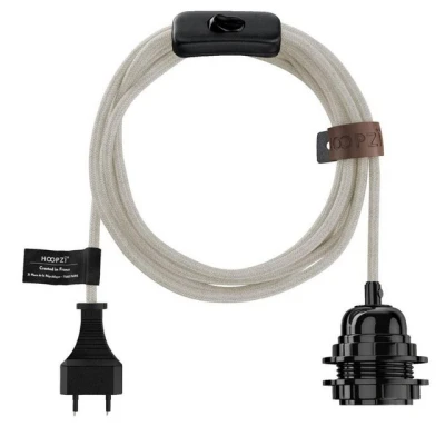 Abbildung von Hoopzi Lampenfassung Bala Fassung e27 mit Kabel und Schalter Lampe Pendelleuchte, Vintage Retro Industiedesign
