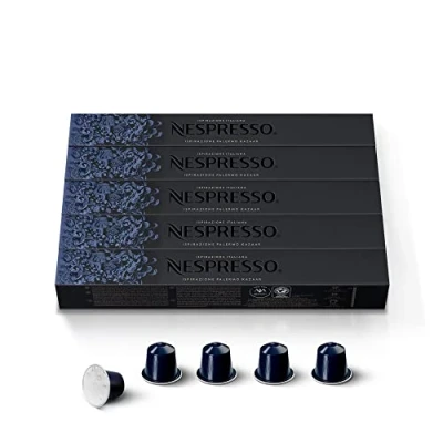 Abbildung von NESPRESSO ORIGINAL Kazaar, Dunkle Röstung, Kompatibel mit Kaffeemaschinen, Kapsel Set aus 50 Kaffeekapseln