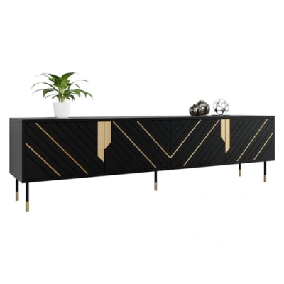 Abbildung von MIRJAN24 TV Schrank Mountain 4D 200 (mit vier Drehtüren) Metallfüße, Griffloses Öffnungssystem push to open