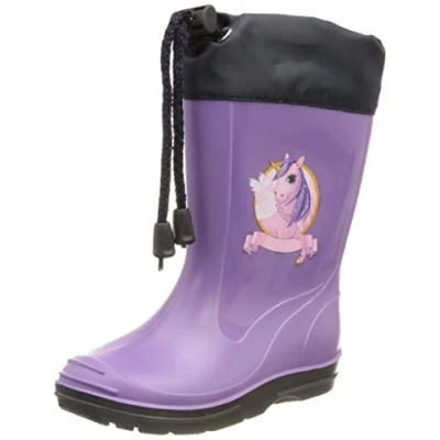 Abbildung von Beck Regenstiefel Fabella Gummistiefel (schmale Passform, wasserdicht, für trockene Füße bei Regen und Matschwetter) sehr robustes langlebiges Material, Trendfarbe lila