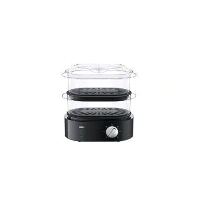Abbildung von Braun FS 5100, 2 Korb/Körbe, Schwarz, Arbeitsplatte, Drehregler, Vorderseite, 3,1 l
