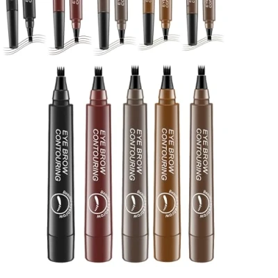 Abbildung von Makefullbeauty Waterproof Eyebrow Pen, Brow Nexavale Eyebrow, Brow, 4 Tip Microblade Pen (5PCS)