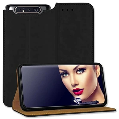 Abbildung von mtb more energy® Schutztasche Business kompatibel mit Samsung Galaxy A80 (SM A805, 6.7&#039;&#039;) schwarz seitlich aufklappbar Schutz Case Wallet Cover Hülle