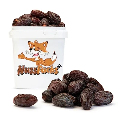 Abbildung von Datteln Medjool/Medjoul 2kg Medjool mit Stein Jumbo honigsüß getrocknet naturbelassen ungezuckert ungeschwefelt Rohkost ohne Zucker vegan Trockenfrüchte NussFuchs