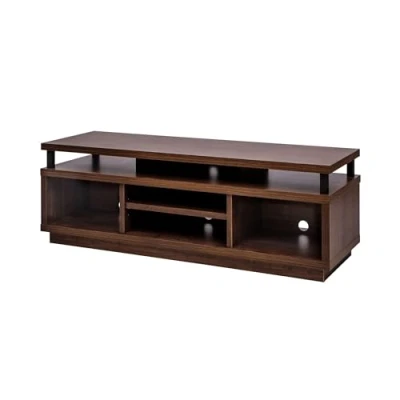 Abbildung von Iris Ohyama, TV Möbel, Schrank, Bank, Halterung für Bildschirme bis zu 55 Zoll, 5 Regale, Kabelauslass, Zeitgenössisch, Schlafzimmer, Wohnzimmer Cabinet Middle OTS 125M Braun