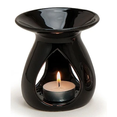 Abbildung von levandeo Duftlampe Keramik Farbe: Schwarz Öllampe Aromalampe für Aroma Duftöl/Duftwachs