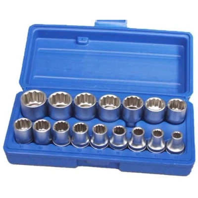 Abbildung von SW Stahl 05640L Steckschlüsseleinsatz Set 16 Zwölfkant Chrom Vanadium 1/2 Vierkant