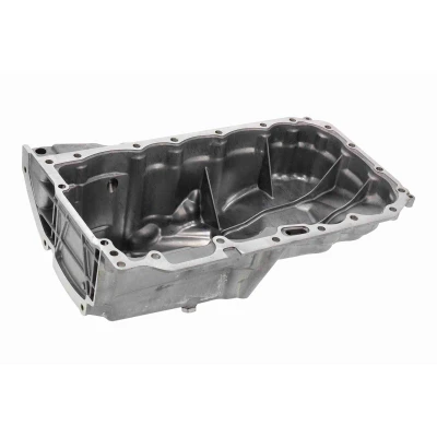 Abbildung von VAICO V20 3796 Ölwanne mit Ölablassschraube, ohne Dichtung Sensor, Bohrung für Ölstandsensor Aluminium BMW: 5 Limousine, 3 Limousine