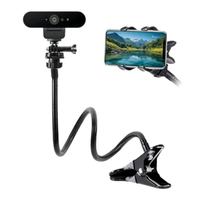 Abbildung von Sporgo Webcam Halterung: 25&quot; Verstellbare Schwanenhals Ständer, Ständer mit 1/4 Zoll Gewinde, für Logitech C925e C922 C930 C920 C615 (1/4&quot; Gewinde)
