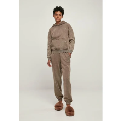Abbildung von Urban Classics Small Embroidery Kapuzenpullover, Damen, Größe: 3XL, Brown
