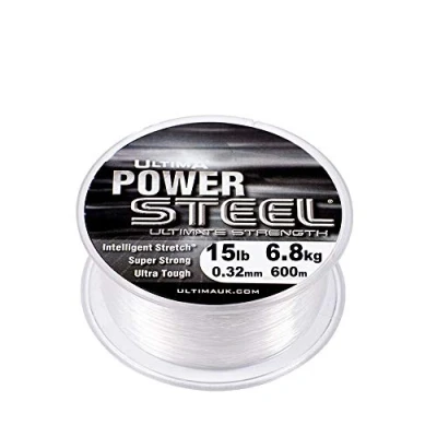 Abbildung von Ultima Power Steel Super Sterk Angelschnur 600m Spule, Transparent, 0.32mm 15.0lb/6.8kg