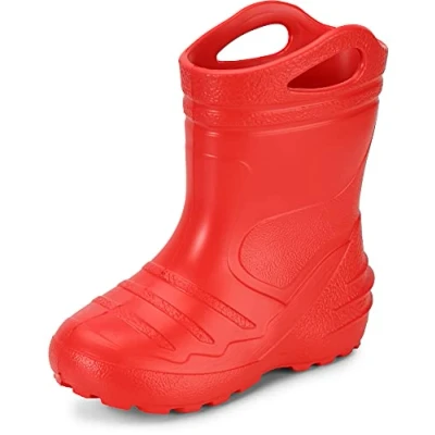 Abbildung von Ladeheid Gummistiefel Kinder federleichte Eva Regenschuhe Bequeme und leichte Regenstiefel perfekt für Frühling Sommer KL051 S (Rot, 22 EU)