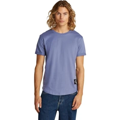Abbildung von Calvin Klein Jeans Badge TURN UP Sleeve Tshirt basic, Herren, Größe: XXS, Grisaille