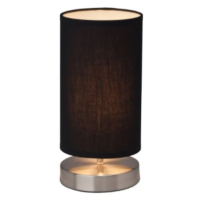 Abbildung von Brilliant Claire Tischleuchte mit Lampenschirm aus Stoff, Sockel E14, max. 40 W Modern Eisen schwarz, 12 x 25.5 cm, 13247/06