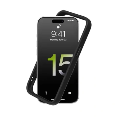 Abbildung von RhinoShield Bumper Case kompatibel mit [iPhone 15 Plus] CrashGuard Stoßdämpfende Schutzhülle im schlanken Design 3.5 Meter Fallschutz Schwarz