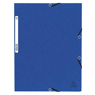 Abbildung von Exacompta 55300E Premium Eckspanner Mappe. Aus extra starkem Colorspan Karton DIN A4 mit 2 Gummizügen blau Sammelmappe Dokumentenmappe ideal für Büro und Schule