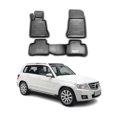 Abbildung von OMAC Gummimatten Fußmatten kompatibel mit Mercedes GLK Klasse X204 2008 2015 TPE Schwarz 4X