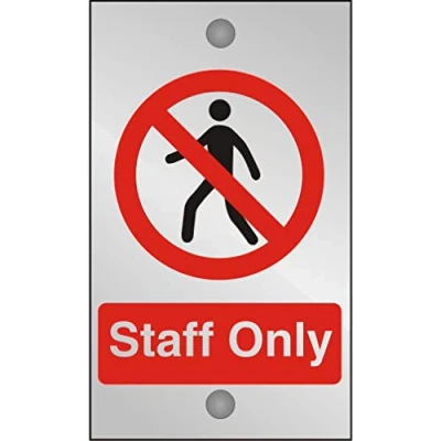 Abbildung von Seco Schild mit Aufschrift &quot;Staff Only&quot;, 120 x 200 mm, 5 klares Acryl, abstehbaren Befestigungen
