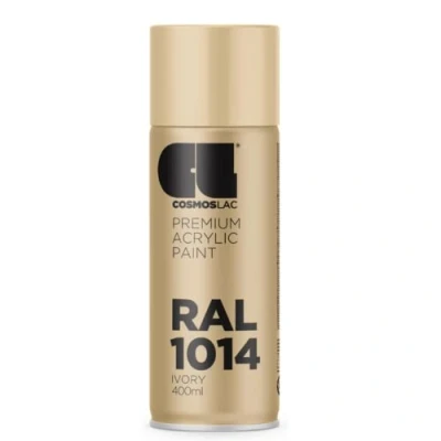 Abbildung von COSMOS LAC Acryllack Elfenbein/Beige Sprühdose in vielen RAL Farbtönen 400ml Spraydose perfekt für DIY, Upcycling und andere Lackierarbeiten geeignet (RAL 1014 Elfenbein)