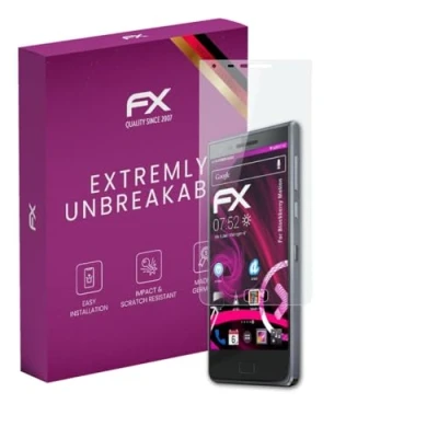 Abbildung von atFoliX Glasfolie kompatibel mit Blackberry Motion Panzerfolie, 9H Hybrid Glass FX Schutzpanzer Folie