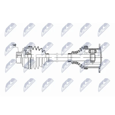 Abbildung von NTY NPW AU 009 Antriebswelle AUDI: A4 B8 Limousine, Avant, A5 Sportback kfzteile, kfzteile24, bandel online, bandel, atp autoteile, mister