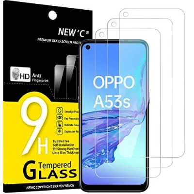 Abbildung von NEW&#039;C 3 Stück, Panzer Schutz Glas für Oppo A53 / A53s, Frei von Kratzern, 9H Härte, HD Displayschutzfolie, 0.33mm Ultra klar, Ultrabeständig