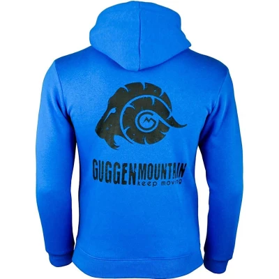 Abbildung von GUGGEN Mountain Herren Kapuzenpullover mit Fleece Hoodie Hooded Logo Sweater Sweatjacke Warmer Pullover Streetwear Langarm Kapuze Outdoor Sport Blau XL